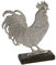Miss Lovely Deko-Aufsteller HAHN Deko-Figur aus Metall & Holz in Silber & braun Maße 15,3 x 5 x 16,5cm Oster-Fest, Oster-Deko, Dekoration-Figur, Frühling, Ostern, Oster-Hase