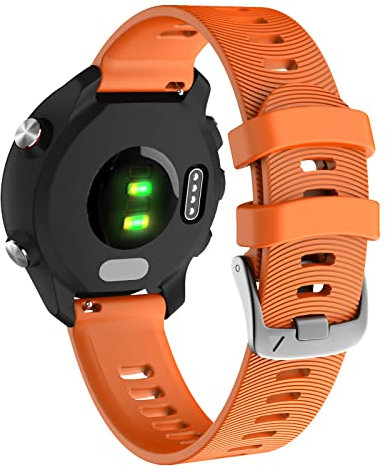 Cinturino per Garmin Forerunner 245/645 Music, larghezza 20 mm, per Garmin Vivoactive 3 Music/Venu/Venu sq, 20mm, silicone, acciaio inossidabile