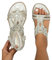 Sandales Femmes Habillées D'été Plat Strass Fleur en Cuir Bohème Sandales T-Strap Élastique Bride À La Cheville Bout Ouvert Chaussures De Plage Cristal Floral Casual Chaussures (Argent, 40)