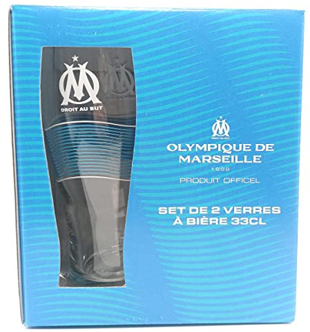 udc Pec As De Coeur - Set de 2 Verres à Bière 33CL - Olympique de Marseille