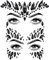 BBTO Halloween Gesicht Edelsteine Körper Juwelen 2 Stück Gesicht Glitzersteine Aufkleber auf Augen Stirn Kristall Strass Tattoos für Maskerade Cosplay Makeup Party, Schwarz (Stilvoll Stil)