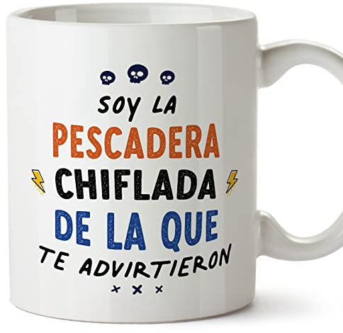 MUGFFINS Tazas para PESCADERA mujer - En Español - Todos te advirtieron - 11 oz / 330 ml - Regalo original y divertido