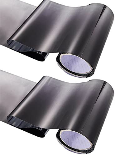 KVSERT 2 x -Tönungsfolie für die Windschutzscheibe, Solarschutz, Farbverlauf, 20 x 150 cm (schwarz)