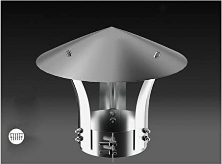 ZXCVASDF Chapeau De Cheminée,Chapeau Capot Cheminée Chapeau Conduit De Fumée,Chapeau De Cheminée Pare Pluie INOX,80-300Mm/Taille Personnalisable,Accessoires pour Cheminée,d8cm/3.15in