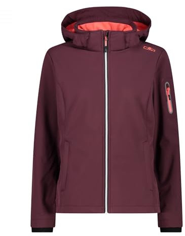 CMP Damen Damenjacke Mit Kapuze Und Reißverschluss Softshelljacke, Burgund, M EU