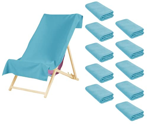 Brentfords Beach Towel Holiday Essentials, Pack of Beach Towels for Adults Quick Dry Towel Swimming Pool Gym Yoga Microfibre Towel Large Sand Free, Sea Blue Set of 10