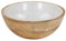 levandeo Schüssel 21cm Mango Holz Creme Perlmutt Emaille Schale Bowl Salatschüssel Deko Servierplatte Tischdeko Dekoration