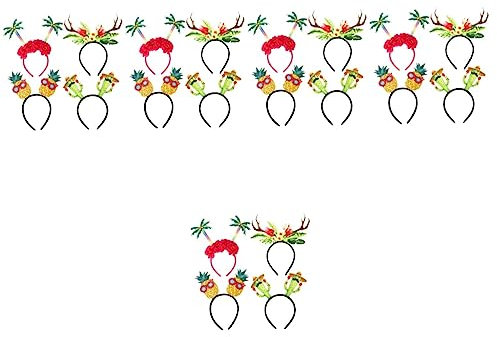Holibanna 20 Stk Ananas-kokos-stirnband Hawaiianische Accessoires Für Frauen Hawaiianisches Party-stirnband Palmen-stirnbänder Hawaii-party-kostümzubehör Ananas Stirnband Mann Sommer Plastik