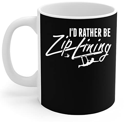 908 Mug Tasse À Café En Céramique Tasses À Thé Cadeaux Fantaisie Noël 330ml Zipline Lover - Je Préfère Faire De La Tyrolienne Funny Zip Line Zip Wire