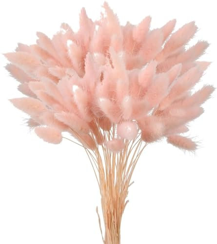 Sunshine Smile 120Pcs Getrocknetes Pampasgras, Natürlich Blumenstrauß, Künstlich Groß Trockenblumen, Bodenvase Deko