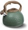 POLIVIAR Stove Top Kettle- Stainless Steel Stovetop Kettle 2.7 L- Audible Whistle Kettle- Tea Kettle Anti Rust and Anti Hot Handle- Suitable for All Heat Sources (Green- Diamond)