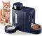 Gardner Pet 2 in 1 Automatic Cat Feeder and Water Dispenser 3L*2, Cat bowls with Stainless Steel Bowl, Gravity Dog Water Dispenser, 100% BPA-Free, No Electricity Required, Dark Blue