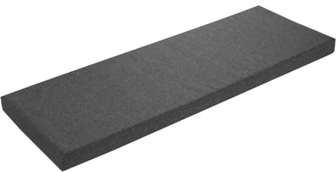 sleepling Bankauflage 200x40 cm dunkelgrau, Sitzkissen Outdoor & Indoor, Bankpolster, Bezug waschbar, Unterseite Antirutsch, Made in EU