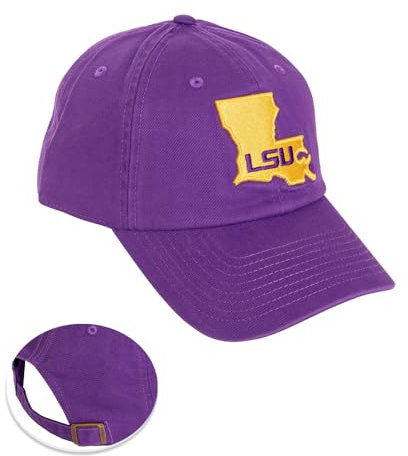 Desert Cactus LSU Louisiana State University Baseballmütze Tigers Geaux Krempe bestickte Hüte Kappe verstellbarer Stoffriemen Erwachsene (Stil G1), Lila, Violett, Einheitsgr��e