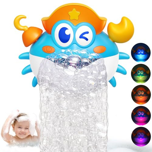 iKidiki Jouet Bain Bébé 1 2 3 4 5 6 Ans, Cadeau Enfant 1-5 Ans Garcon Fille Jouet Crabe Bebe Machine à Bulles Jeux Bain Bebe Jouet Enfant 1-5 Ans Garcon Fille Cadeau Anniversaire Enfant 1-5 Ans