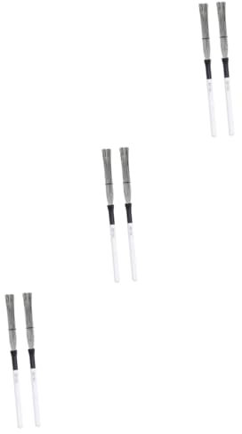 OFFSCH 6 Piezas cepillo de tambor band tirador madera escobillas de tambor cepillo de baquetas tambor digital cepillo especial tambor cepillo especial para tambor de jazz acero