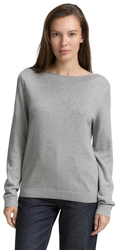 Tom Tailor Damen Strickpullover mit U-Boot-Ausschnitt