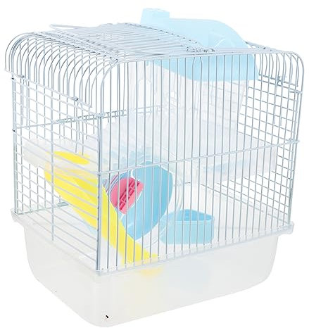 Toyvian Rattenkäfig Hamsterkäfig Doppeldeckerschloss Aus Kunststoff Und Draht Großer Hamsterkäfig Mit Atmungsaktivem Draht Für Zwerghamster Und Kleintiere