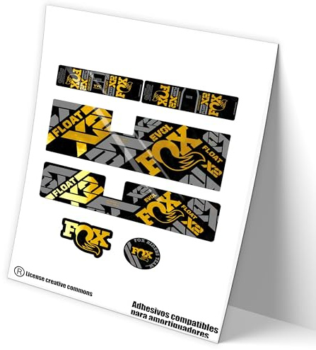 Ref: VP487 Aufkleber, kompatibel mit Stoßdämpfern Fox Float X2 Factory und Performance, Factory 2021-22 MTB, Sticker, Aufkleber, Mountainbike-Vinyl. (CHROME-GOLD)