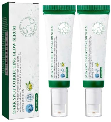 Dark Spot Correcting Glow Serum, tratamiento aclarador para hiperpigmentación e imperfecciones de la piel, ayuda a reducir la producción de melanina y promover la renovación de la piel (2 unidades)