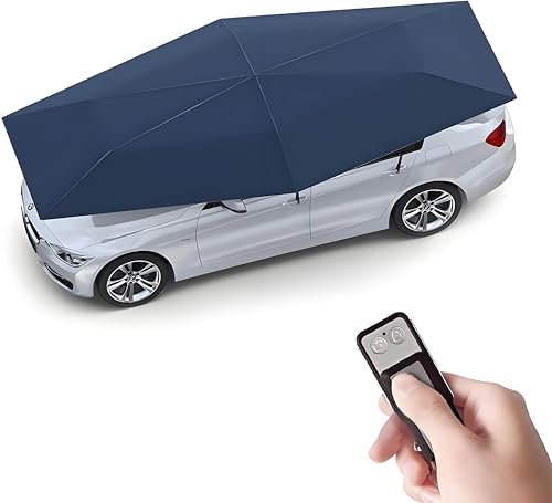 GAYAYAS Cochera automática, cochera Plegable portátil, cochera móvil para Tienda de campaña, con Control Remoto, para Tienda de campaña al Aire Libre, Control Remoto automático,Blue-4.9m
