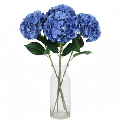 Astralong 4 Pezzi Ortensie Finte Realistiche, 18 cm Fiori Artificiali Grandi con 70 cm Stelo Singolo Regolabile, Bouquet Fiori Finti per Decorazioni, Giardino, Matrimoni, Nozze, Ufficio, Casa, Feste