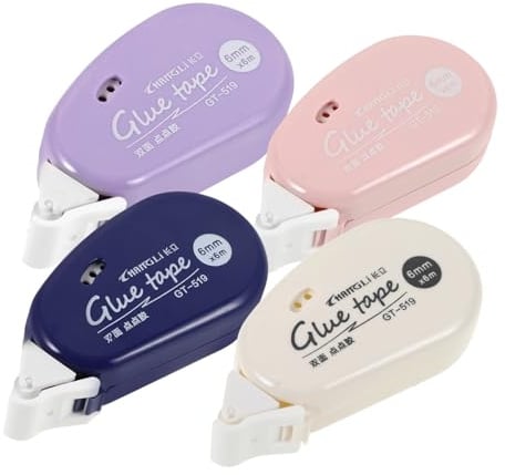 WRITWAA Doppelseitiges Klebeband Weich und Flexibel aus Pet 4 Stück Transparentes Doppelseitiges Klebeband zum Basteln und Scrapbooking für Kreative Projekte