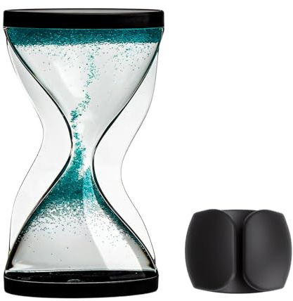 KQDRAVINE Sanduhr 8 Minuten, Premium Sensory Liquid Timer mit Kabelorganizer Clip, Anti-Gravitations Sanduhr Flüssig, Acryl Liquid Motion Hourglass für Büro, Wohnaccessoires und Stressabbau (Grün)