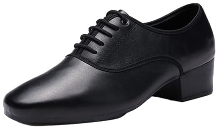 sekiueo Zapatos De Baile Latino De Tacón Alto para Hombre Suela De Cuero para Salón De Baile Salsa Vals Y Otros Bailes De Carácter