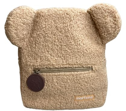 Martons Mini Rucksack Bear – Beige | Leichter Tagesrucksack | Verstellbare Gurte | 25×20×10 cm