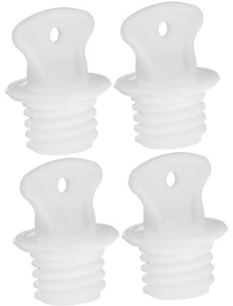 Stöpsel für Wärmflaschen 4 Stück Gummi Weiß Weihnachten Event | Ersatzstopfen für Standard Mouth Hot Water Bottle, Spill Prevention, Office Use, Easy To Clean