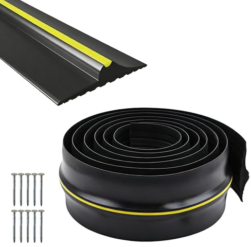Garage Door Seal with Screws,3M Weatherproof Garage Door Threshold Seal,80x18mm Universal Garage Door Draught Excluder Bottom Blocks Dust Rain and Keeping Garage Clean Dry