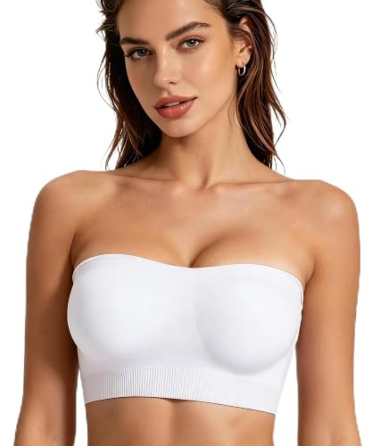 KAKALATLJ Strapless Bras for Women, Non Slip Wireless Seamless Push Up Supportive Lift Breathable Comfortable Bandeau Bras