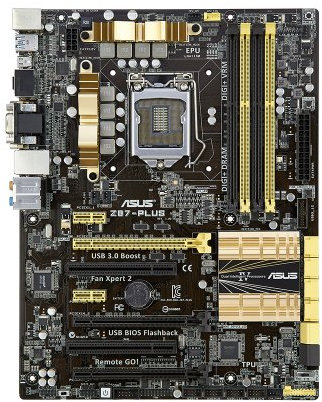 Asus Z87-Plus Mainboard Sockel LGA 1150 (ATX, Intel Z87, DDR3 Speicher, 6x SATA III, HDMI, DVI, 4x USB 3.0)