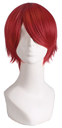 MapofBeauty Cosplay Kostüm Männer kurze gerade Perücke (rot)