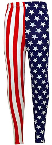 A2Z 4 Kids USA Flag Stars Stripe Leggings - USA Legging 7-8