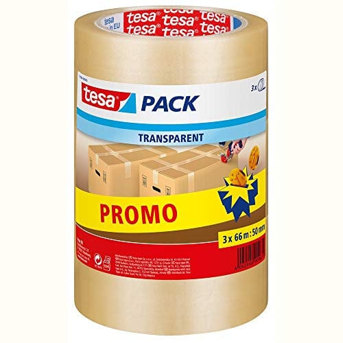 Tesa 57008-00000-01 Nastro da Imballo, 3 Pezzi, Trasparente