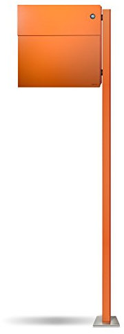 Letterman 4 Briefkasten Radius Design orange/pfosten/klingel/Blau