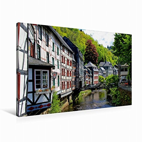 Premium Textil-Leinwand 90 x 60 cm Quer-Format Eine Perle in der Eifel - Monschau | Wandbild, HD-Bild auf Keilrahmen, Fertigbild auf hochwertigem Vlies, Leinwanddruck von Arno Klatt