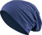 Jersey Baumwolle elastisches Long Slouch Beanie Unisex Herren Damen mit Strass Stern Steinen Mütze Heather in 35 (7) (Dark Blue)