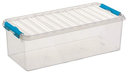 6X SUNWARE Q-Line Box - 9,5 Liter - 485 x 190 x 147mm - transparent/blau