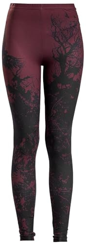 Black Premium by EMP Damen dunkelrote Leggings mit Allover-Print