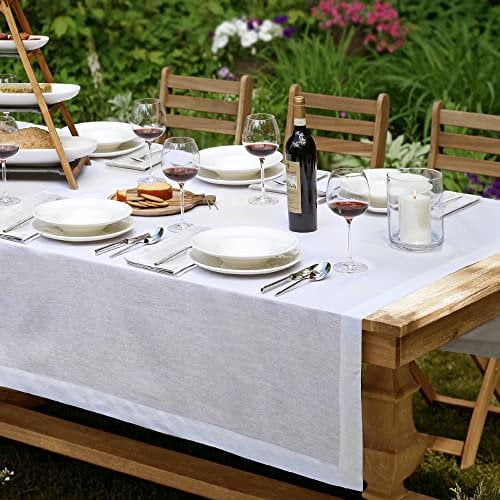 Villeroy and Boch La Classica Luxus-Tischdecke, Leinen, 178 x 243,8 cm, Weiß
