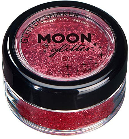 Fein Glitterstreuer von Moon Glitter - 100% kosmetische Glitzer für Gesicht, Körper, Nägel, Haare und Lippen - 5g - Rot