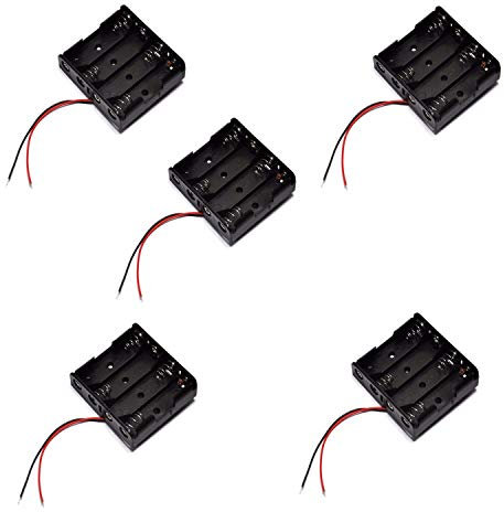 5X Portapilas 4 Pilas 6v Caja de batería para 4 Pilas AA 6V