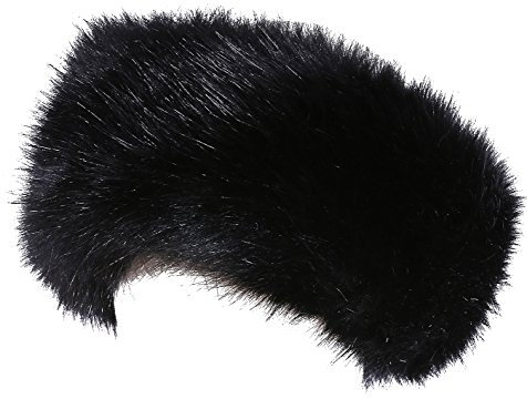 soul young Bandeaux en Fausse Fourrure Femmes Bandeau de Hiver(Noir)