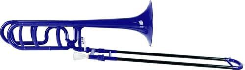 Classic Cantabile MardiBrass ABS Kunststoff Quart-Posaune - Bb/F-Stimmung - Fiberglas-Zug - 850g leicht - Bohrung: 13,9 mm - inkl. Mundstück und Gigbag - blau