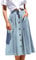 Naggoo Damen Polka Dot Midi Röcke Casual Hohe Elastische Taille A Linie Plissee Midi Chiffon Röcke mit Taschen, 07 hellblau, Groß