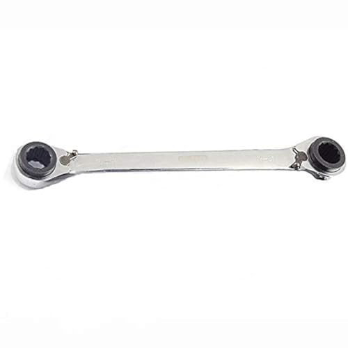 SUPERTOOL Ringmaulschlüssel, 4-in-1, Doppelendschlüssel, Doppelring-Ratschenschlüssel, metrisch für Reparaturen (4 mm x 5 mm und 6 mm x 8 mm)