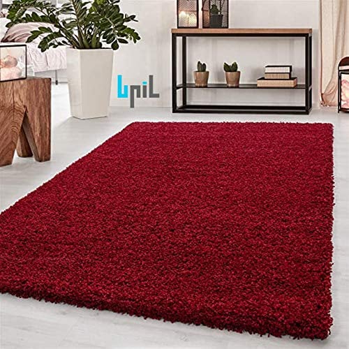 BPIL EXTRA THICK HEAVY 5CM PILE SOFT LUXURIOUS SHAGGY MODERN AREA BEDROOM HALL RUG RUNNER MAT SMALL - XX LARGE (Red, 160x230cm)